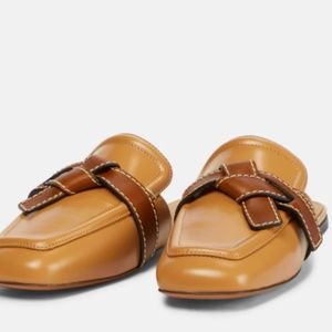 NWOT LOEWE Women's Brown Gate Flat Mule In Desert Size 10